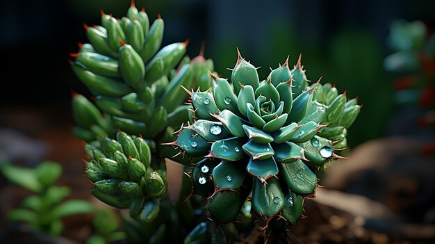 Foto foto 3d de um papel de parede com uma imagem linda de flor de cacto