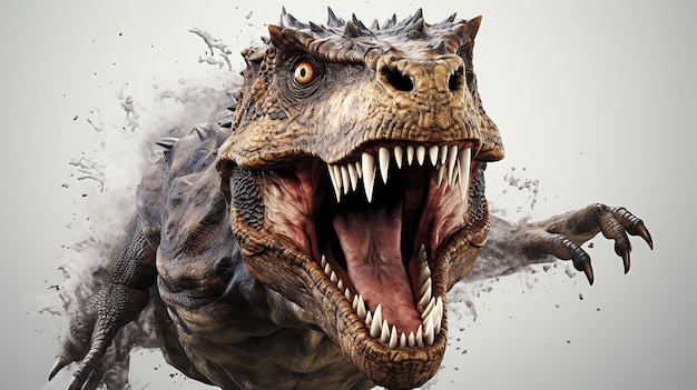 Foto 3D de um papel de parede de dinossauro