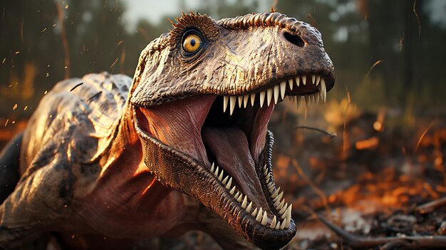 Una foto en 3D de un dinosaurio