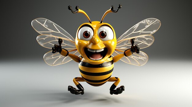 Foto 3D de diseño de abeja caricaturesca