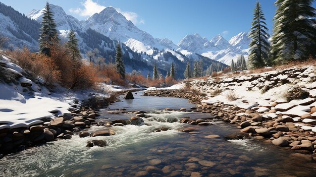 Foto en 3D de un hermoso paisaje