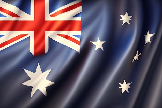 Foto 3d ilustración de la textura de la bandera de australia