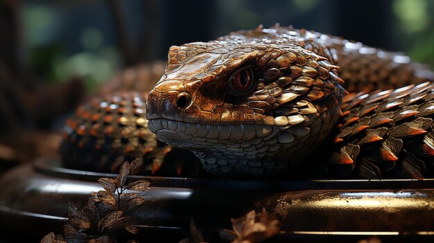 Foto foto en 3d del ojo de serpiente peligroso