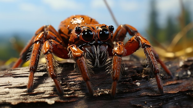 Foto en 3D del papel tapiz de la araña