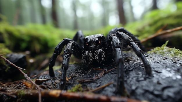 Foto en 3D del papel tapiz de la araña