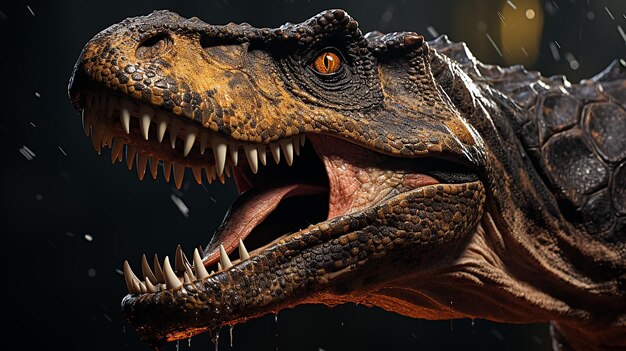 Una foto en 3D de un papel tapiz de dinosaurio