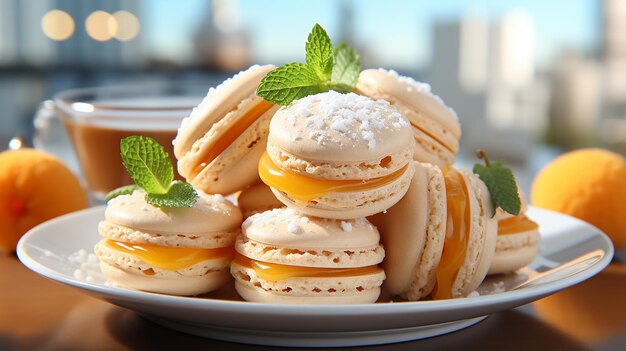 Foto en 3D de un papel tapiz de las fotos de macarones