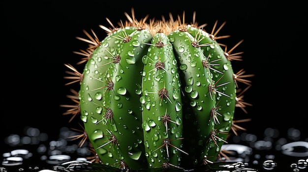 Una foto en 3D de un papel tapiz con una imagen bonita de una flor de cactus