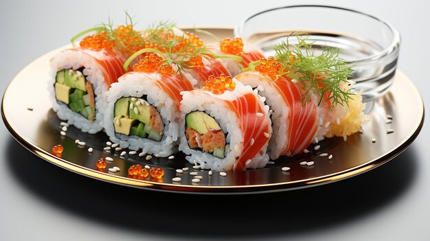 Foto en 3D de un papel tapiz de sushi