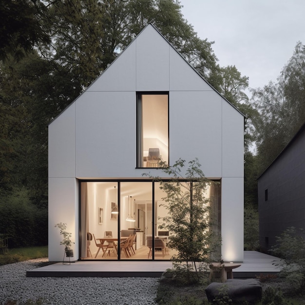 Foto 3D-Rendering eines modernen Hauses