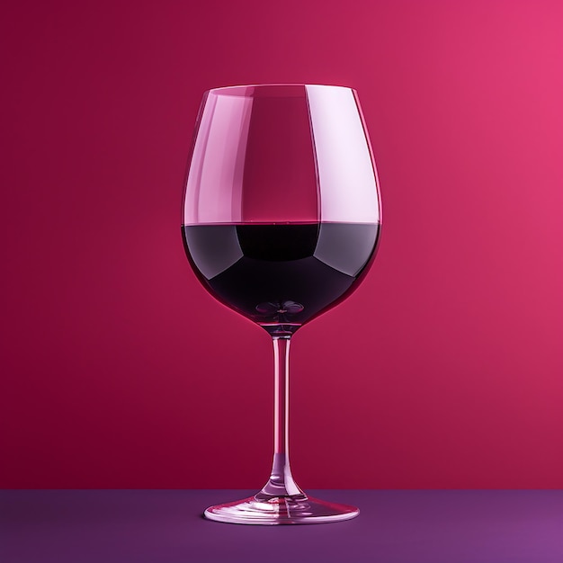 Foto en 3D de un vaso de vino tinto hecho con AI generativa