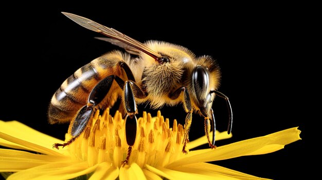 Una foto de una abeja en una flor