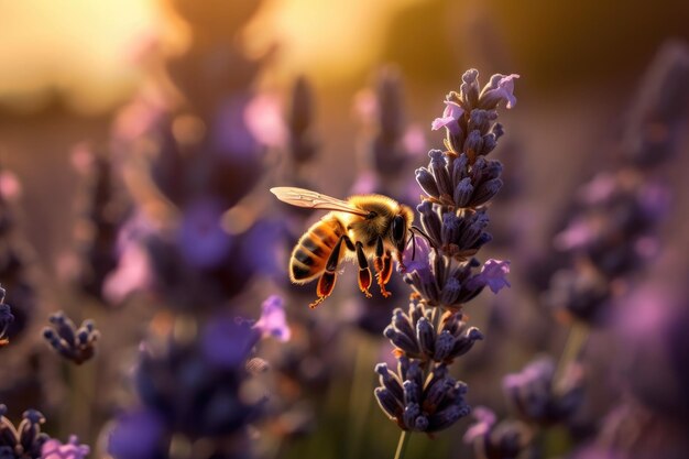 Foto foto de abeja con lavanda