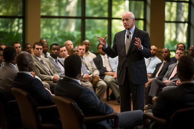 Foto de abogados afroamericanos en una reunión legal