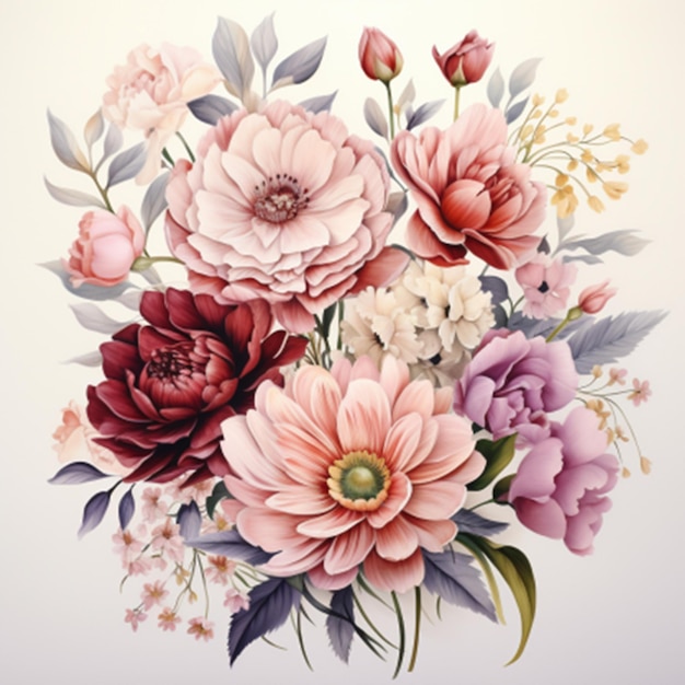 Foto abstrakte Doppelbelichtung Aquarell Blume Umriss digitale Illustration