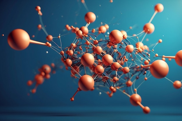 Foto abstrakter Hintergrund bewegter Atome 3D-Illustration von hoher Qualität