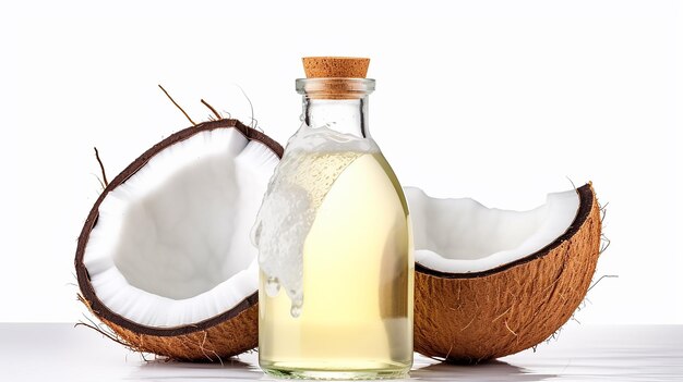 Foto de aceite de coco de nutrición fresca