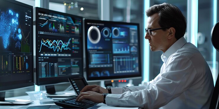 Foto foto de un actuario analizando los datos de los seguros
