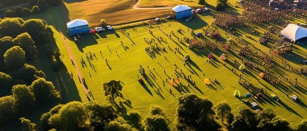 Foto foto aérea del campamento del festival de skanderborg krligheden