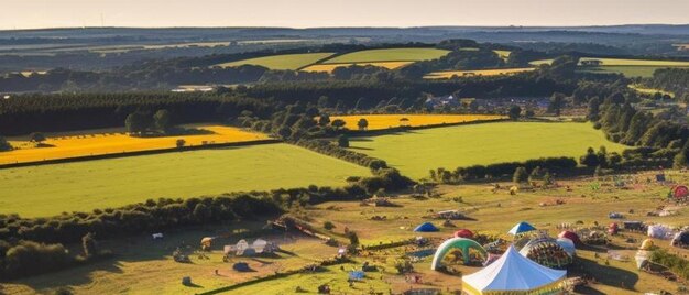 Foto foto aérea del campamento del festival de skanderborg krligheden