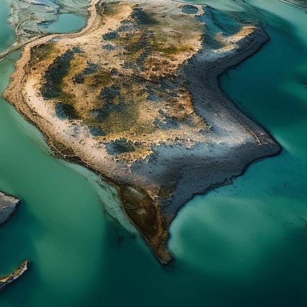 foto aérea com vista para um lago na paisagem chinesa