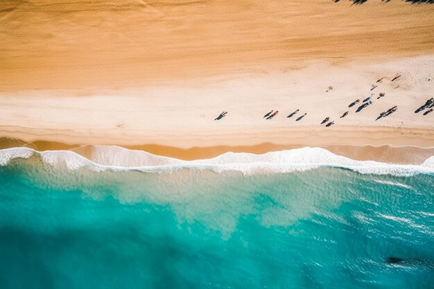 Foto aérea da praia de verão e das férias de verão do oceano azul