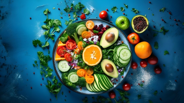 Foto Aérea De Pasta De Frutas E Legumes Frescos