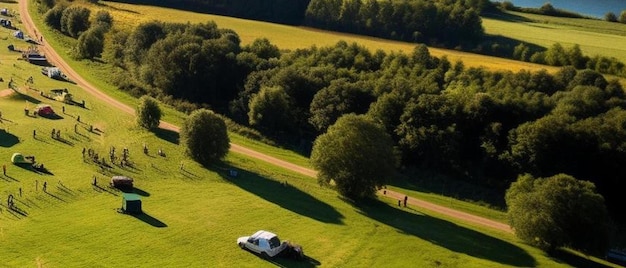 foto aérea do acampamento do festival de Skanderborg krligheden