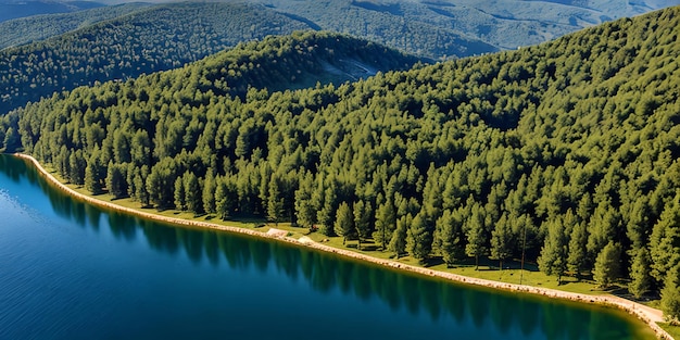 Foto aérea do lago golcuk em bolu karacasu turquia