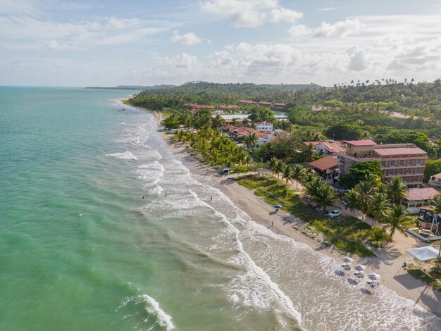 Foto aérea de Praia de Camacho en la ciudad de Maragogi Alagoas Brasil