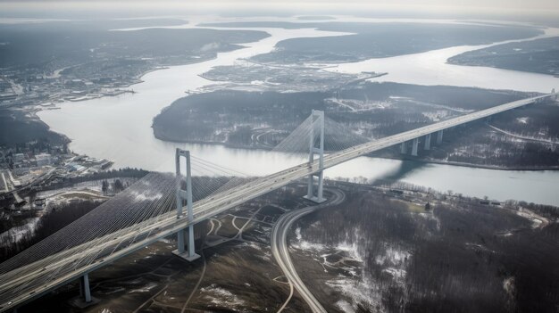 Foto foto aérea del puente durante el día