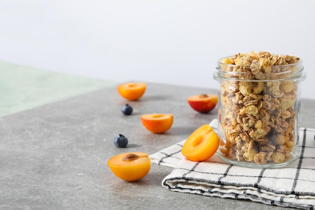 Foto de alimentos crudos para el desayuno muesli