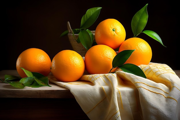 foto de alta calidad de naranjas en la mesa