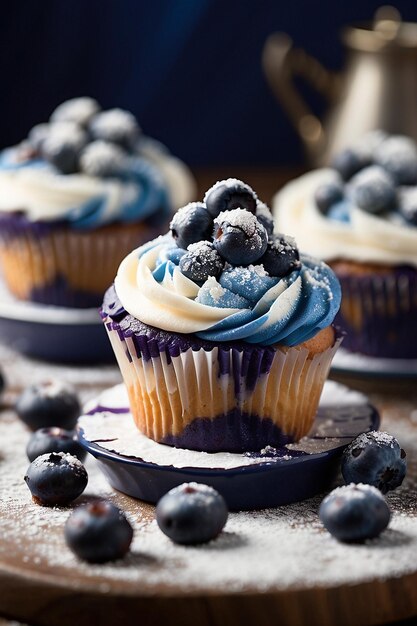 foto de alta vista pastel sabroso con frutas del bosque y crema