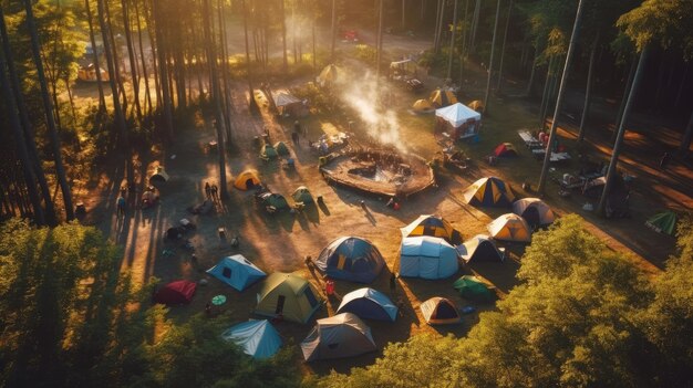 foto del ambiente tranquilo del campamento