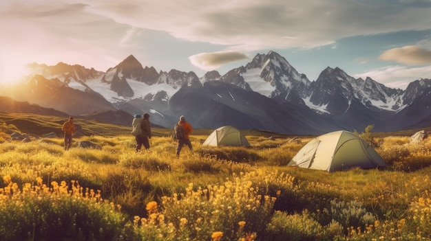 foto del ambiente tranquilo del campamento