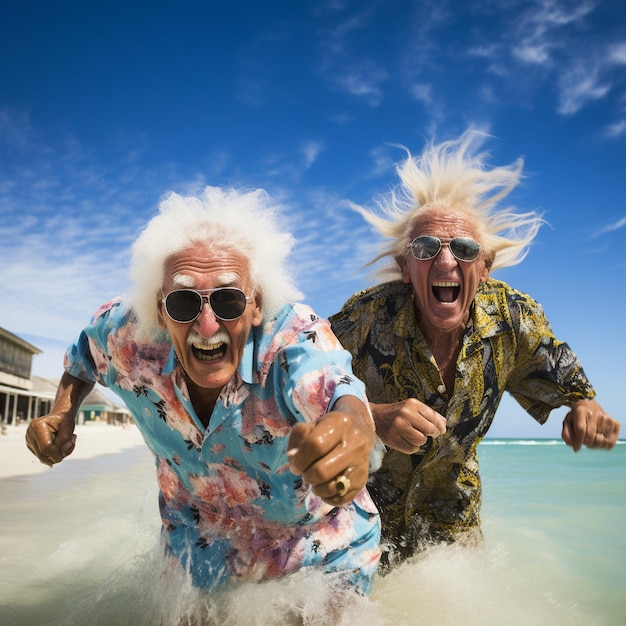 foto de amigos mayores divirtiéndose