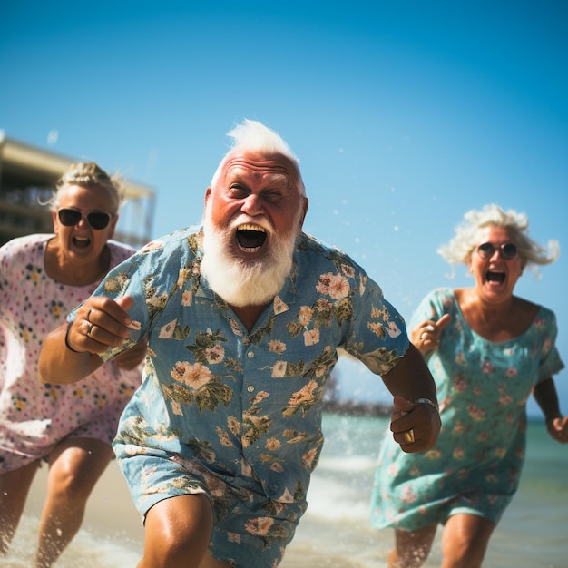 foto de amigos mayores divirtiéndose