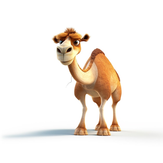 Foto de un animal de camello en 3D con fondo blanco