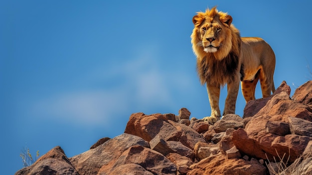 Foto una foto de un animal salvaje con el cielo de fondo