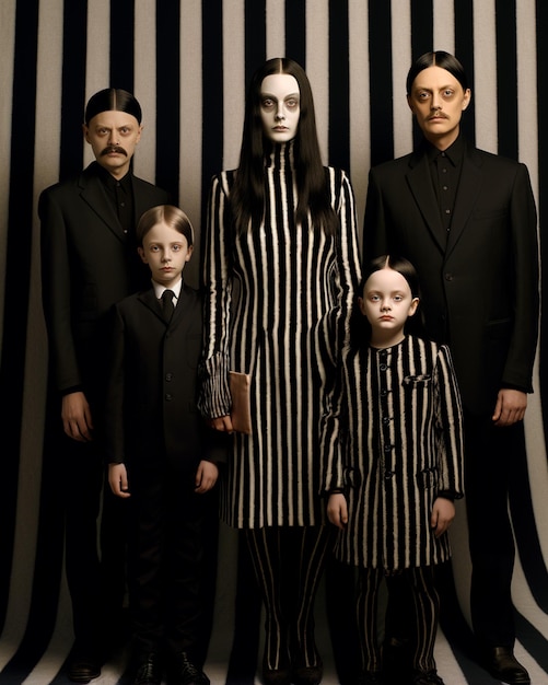 Foto antigua Reinterpretación de la Familia Addams para Halloween