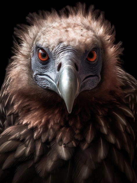 Foto aproximada de um abutre feroz