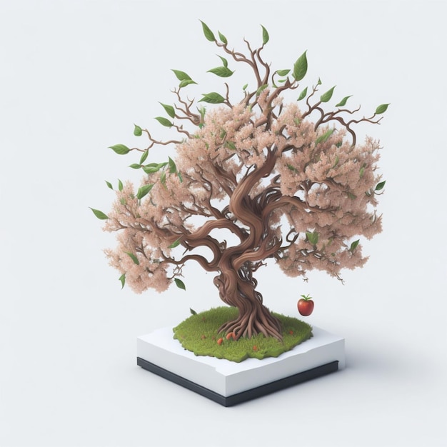 Foto de árbol místico futurista de bonsái en miniatura