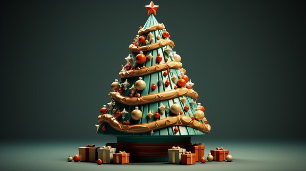 Foto del árbol de Navidad en 3D