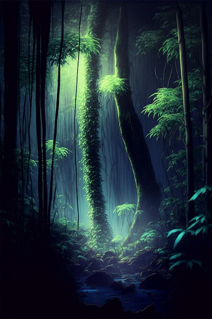 Foto foto arboleda de bambú bosque profundo en el parque nacional