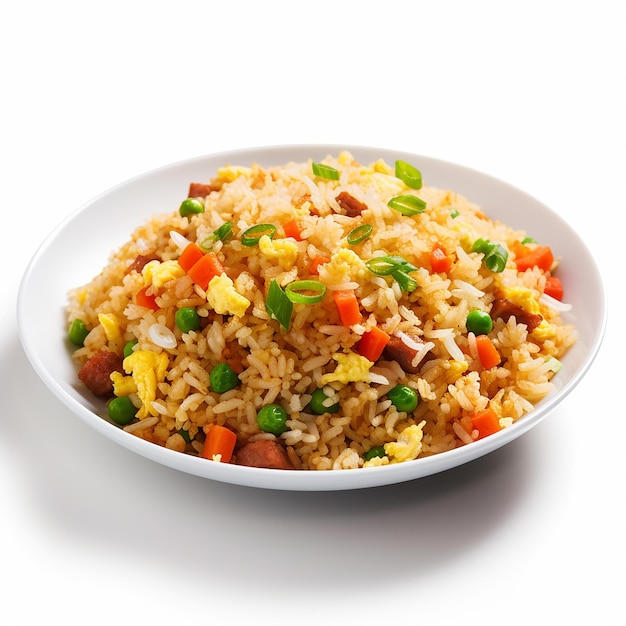 foto de arroz frito aislado de fondo blanco