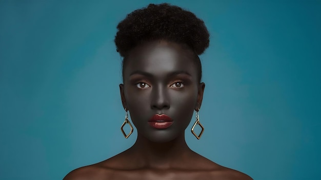 Foto de arte de una hermosa mujer con cara negra