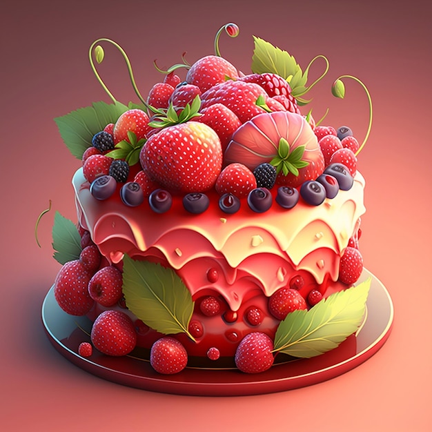 foto de arte de pastel de frutas