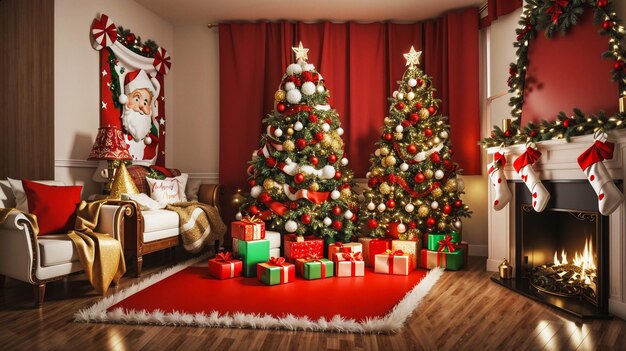 Foto árvore de natal com presentes presentes de natal