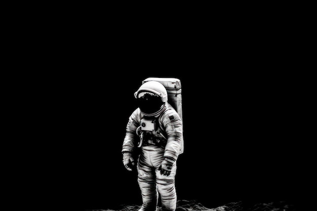 Foto de un astronauta con la IA generativa negra